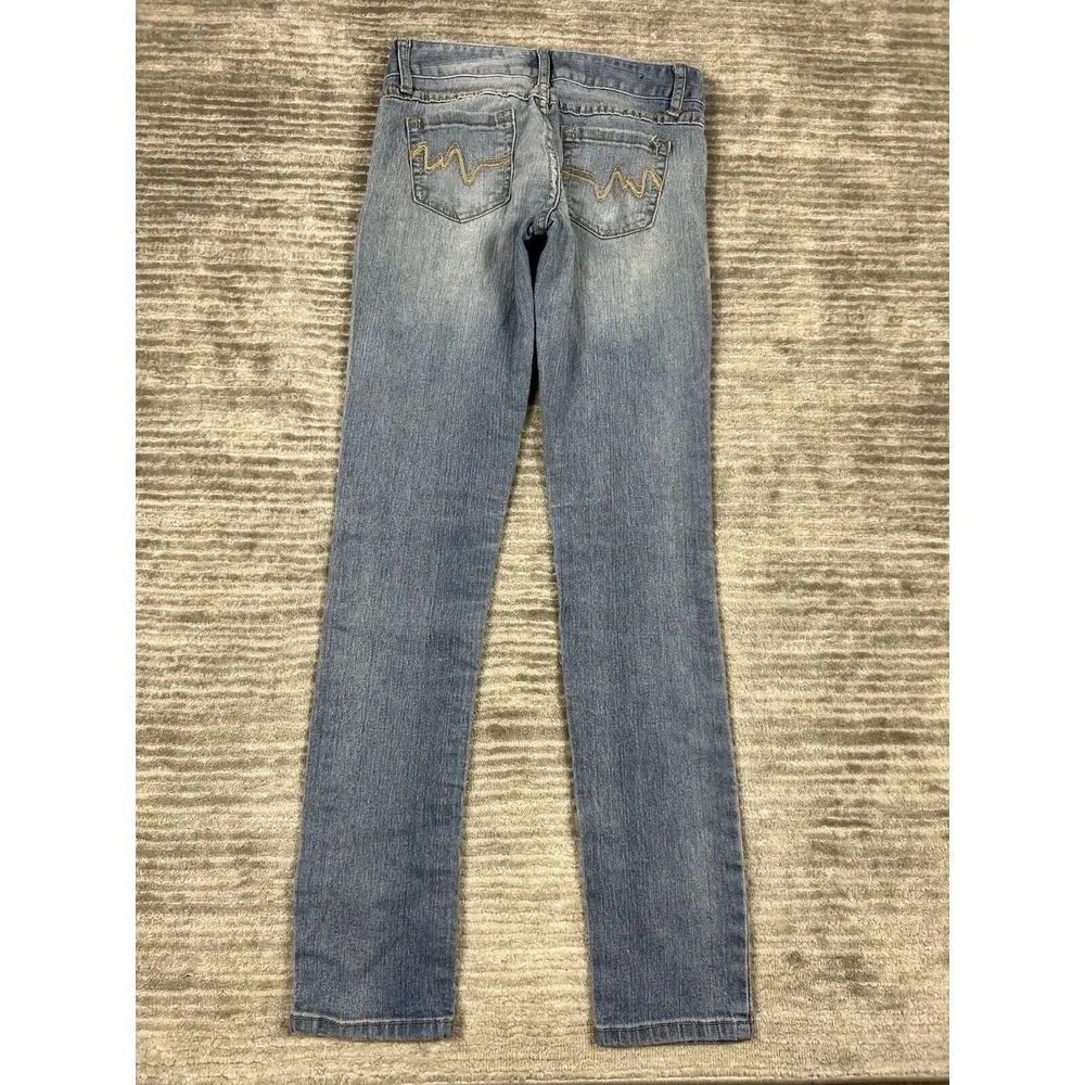 Rue 21 Jeans‎ Womens 1/2 Blue Medium Wash Straight Slim Casual